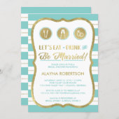 Eat Drink and Be Married Invitation, Faux Gold Invitation (Front/Back)
