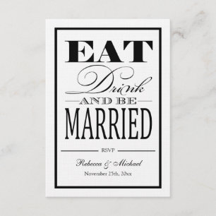 Eat Drink and be Married - Linen Paper RSVP