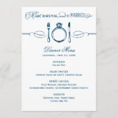 Eat Drink and Be Married Navy Blue Wedding Dinner Menu | Zazzle