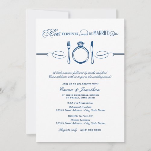 Rehearsal Dinner Invite | Eat Drink and be Married