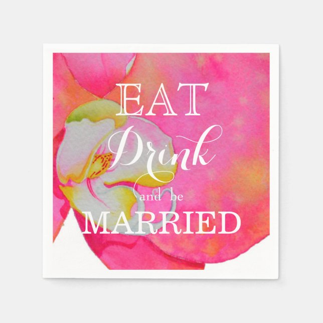 Eat Drink and be Married Paper Napkins (Front)