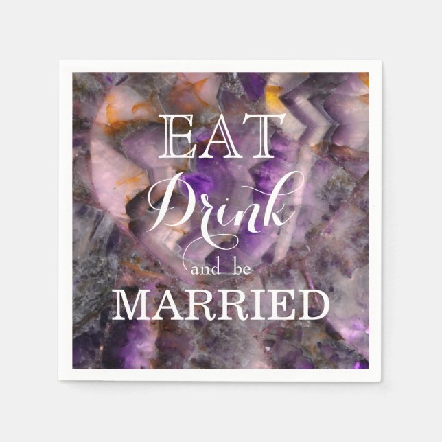 Eat Drink and be Married Paper Napkins (Front)