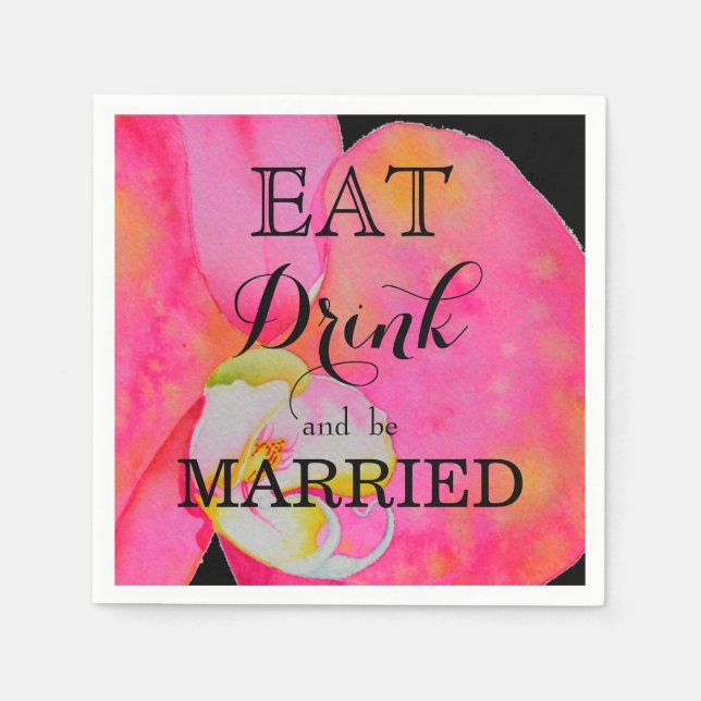 Eat Drink and be Married Paper Napkins (Front)