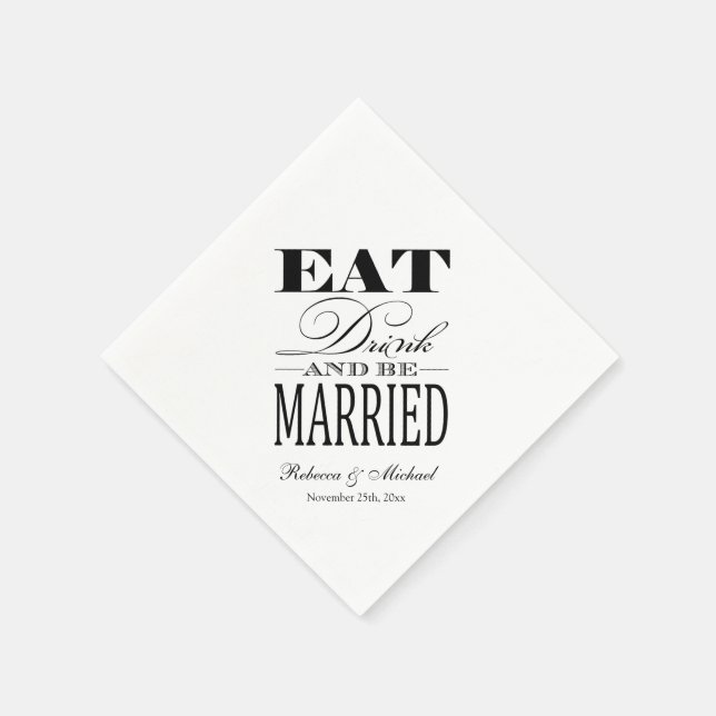 Eat Drink and be Married Paper Napkins (Corner)