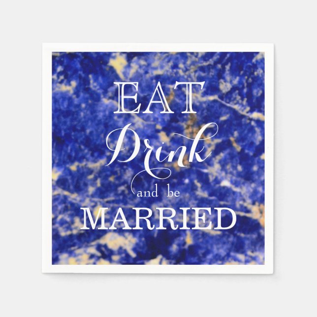 Eat Drink and be Married Paper Napkins (Front)