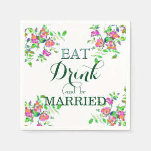 Eat Drink and be Married Paper Napkins