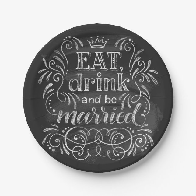 Eat Drink and Be Married Paper Plates (Front)