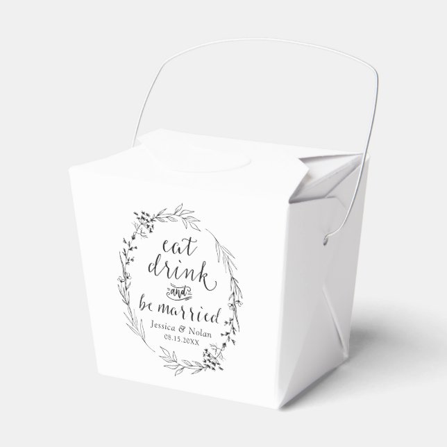Eat Drink and Be Married Personalized Favor Boxes (Front Side)