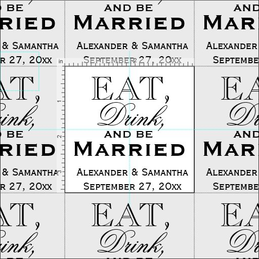 Eat, Drink, and Be Married Personalized Wedding Fabric