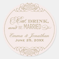 Eat Drink and Be Married Pink and Gold Wedding