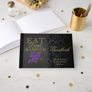 Eat, Drink and Be Married Purple Guestbook