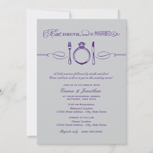 Rehearsal Dinner Invite | Eat Drink and be Married