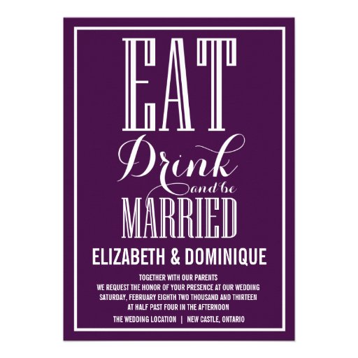 Eat Drink Be Married Invitations 8