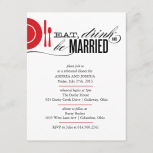 Eat, Drink and Be Married Rehearsal Dinner Invite