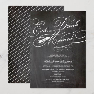 Eat Drink And Be Married Rehearsal Dinner Invite