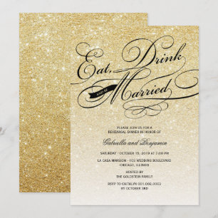Eat Drink And Be Married Rehearsal Dinner Invite