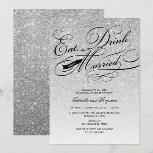 Eat Drink And Be Married Rehearsal Dinner Invite