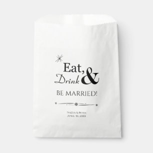 Eat Drink and Be Married Retro Wedding Favor Bag
