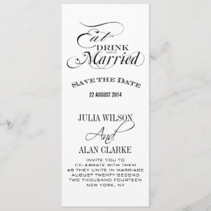 Eat, Drink and Be Married Save the Date Cards