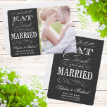 Eat Drink And Be Married Save The Date Photo at Zazzle