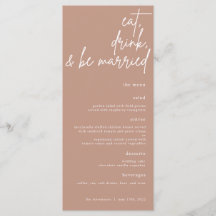 Eat, Drink, And Be Married Script Wedding Menu