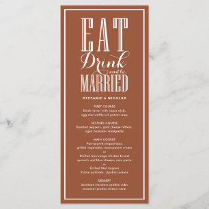 Eat, Drink and Be Married Terracotta Wedding Menu
