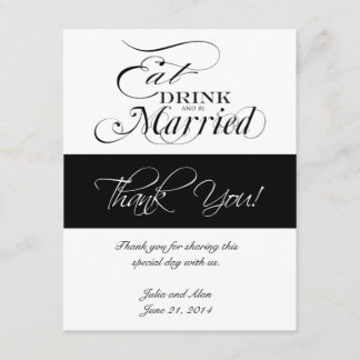 Eat, Drink, and Be Married Thank You Cards