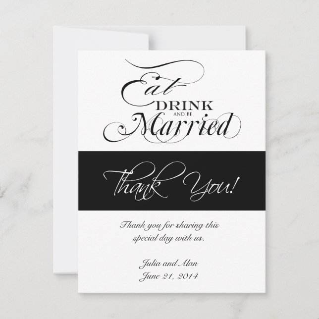 Eat, Drink, and Be Married Thank You Cards (Front)
