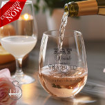 Eat Drink and be Married Typography  Stemless Wine Glass<br><div class="desc">Eat Drink and be Married Typography in various fun fonts - add the couple's name and date (on back) in a smooth non serif font - great for  the rehearsal dinner before the wedding  Or the wedding itself -  ©WhimsicalArtwork™</div>
