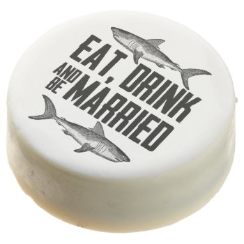 Eat Drink And Be Married Vintage Sharks Wedding Chocolate Covered Oreo by TheBeachBum at Zazzle