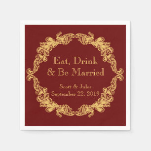 Eat, Drink and Be Married Vintage Wedding Napkins