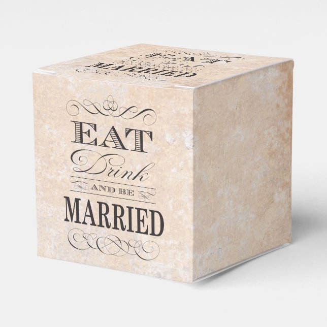 Eat Drink and be Married Wedding Favor Box (Front Side)