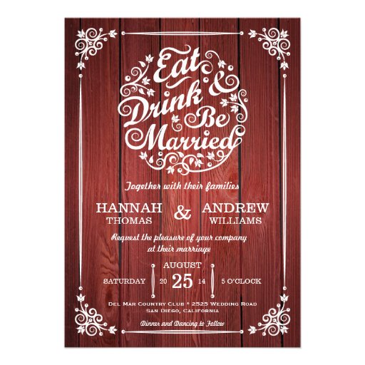 Eat Drink Be Married Wedding Invitations 10
