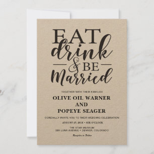 Eat Drink and Be Married Wedding Invitation