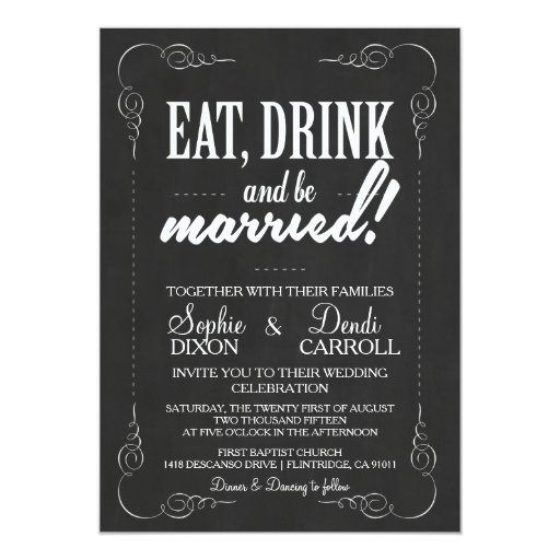 Eat Drink Be Married Wedding Invitations 5