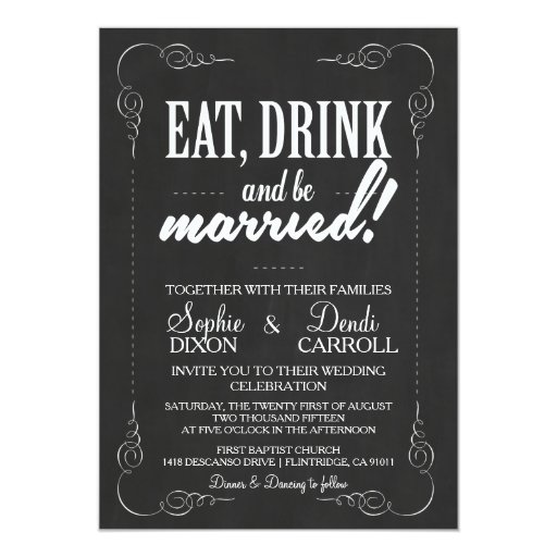 Eat Drink Be Married Invitations 10