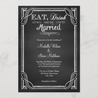 Eat Drink and be Married Wedding Invitations