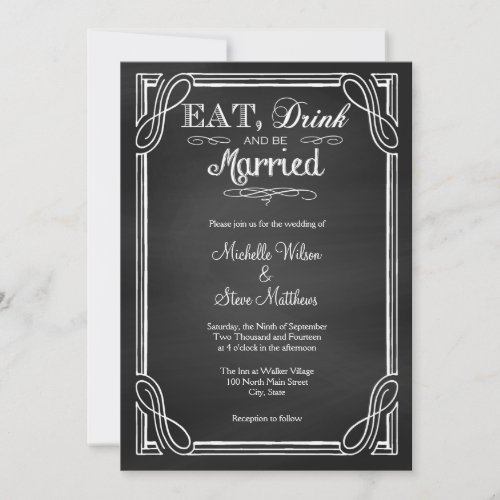 Eat Drink and be Married Wedding Invitations