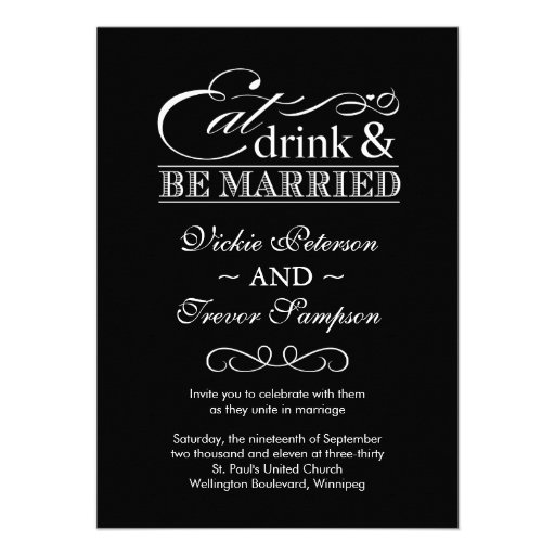 Eat Drink Be Married Wedding Invitations 9