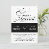 Eat, Drink and Be Married Wedding Invitations (Standing Front)