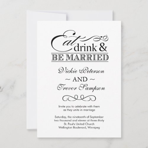 Eat Drink and Be Married Wedding Invitations
