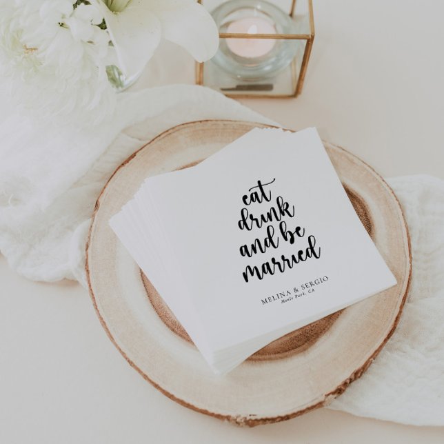 Eat Drink and Be Married Wedding Napkins (Creator Uploaded)