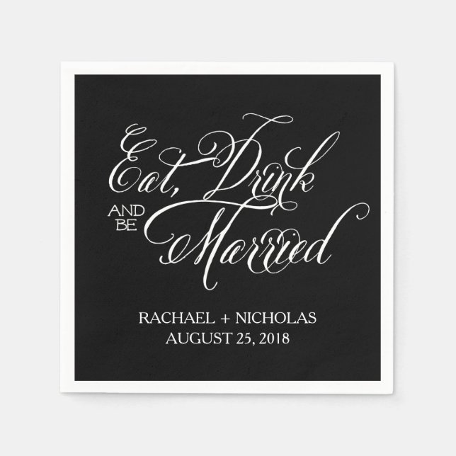 Eat Drink and Be Married | Wedding Napkins (Front)