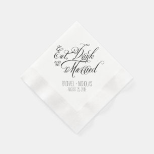 Eat Drink and Be Married Wedding Paper Napkins