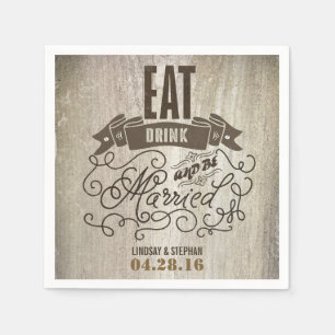 eat drink and be married wedding paper napkins