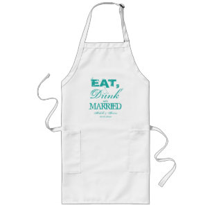 Eat drink and be married wedding party BBQ apron