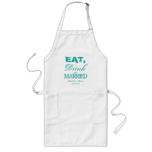 Eat drink and be married wedding party BBQ apron