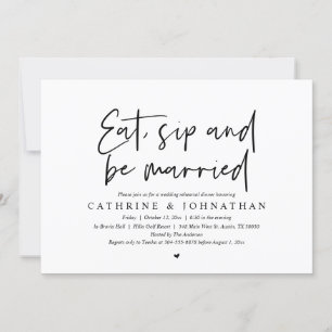 Eat, Drink and be Married Wedding Rehearsal Dinner Invitation