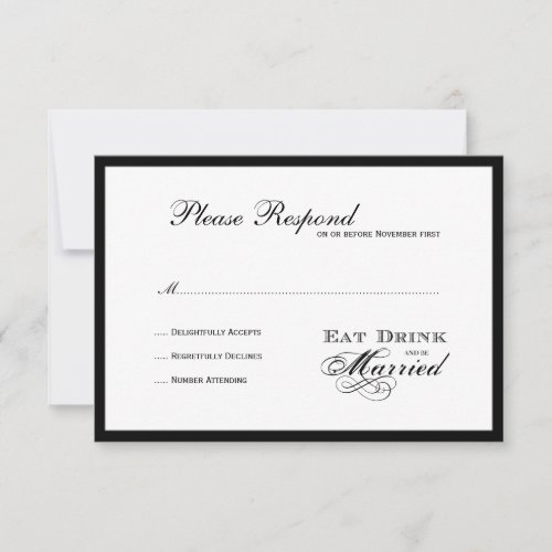 Eat Drink and be Married  Wedding rsvp