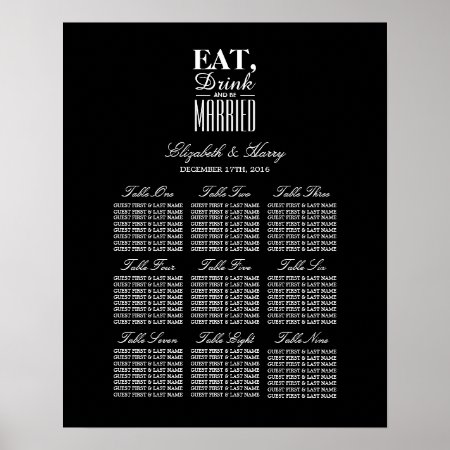 Eat, Drink And Be Married Wedding Seating Chart